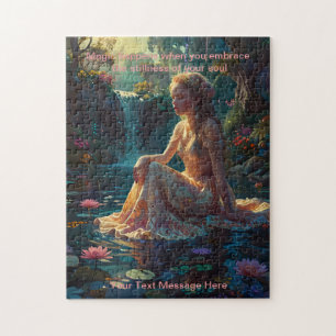 Fantasy Girl an einem Teich ruhige Zeit