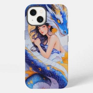Fantasy Girl & Blauer Drache iPhone-Hülle  iPhone Hülle