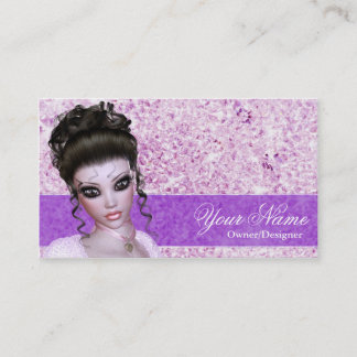 Fantasy Girl Brünett Diamond Girl Business Card Visitenkarte
