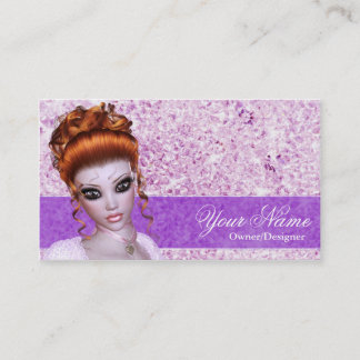 Fantasy Girl Redhead Diamond Girl Business Card Visitenkarte
