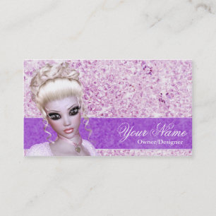 Fantasy Girly Blonde Diamond Girl Business Card Visitenkarte