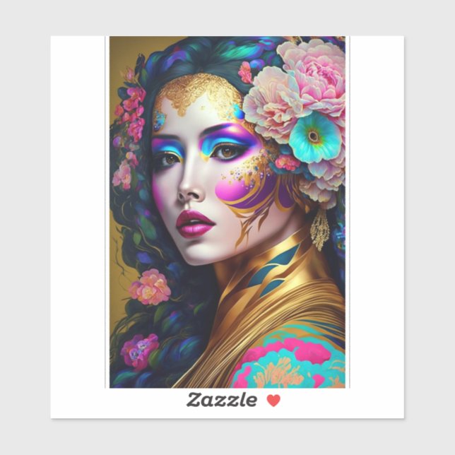 Fantasy Glam Pop Art Aufkleber (Blatt)