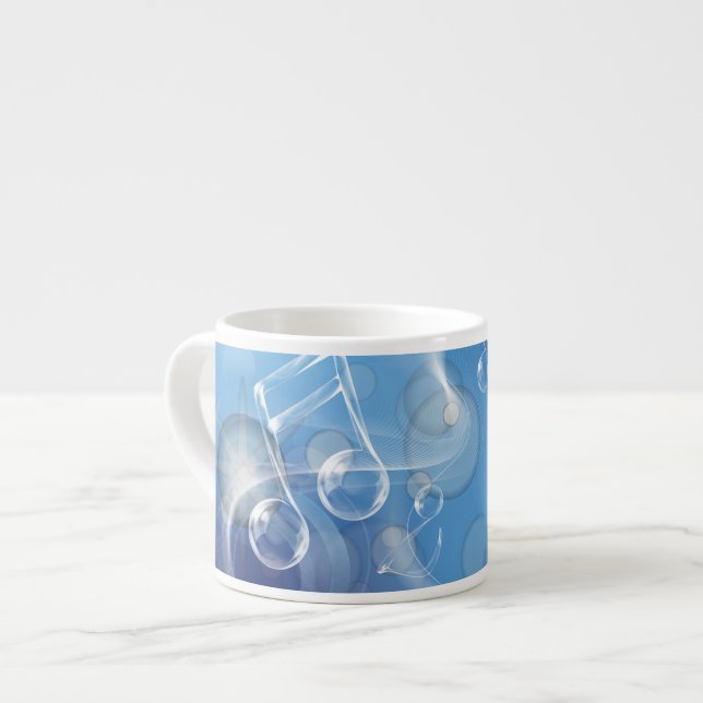 Fantasy Glass Musiknoten Espressotasse (Vorderseite Links)
