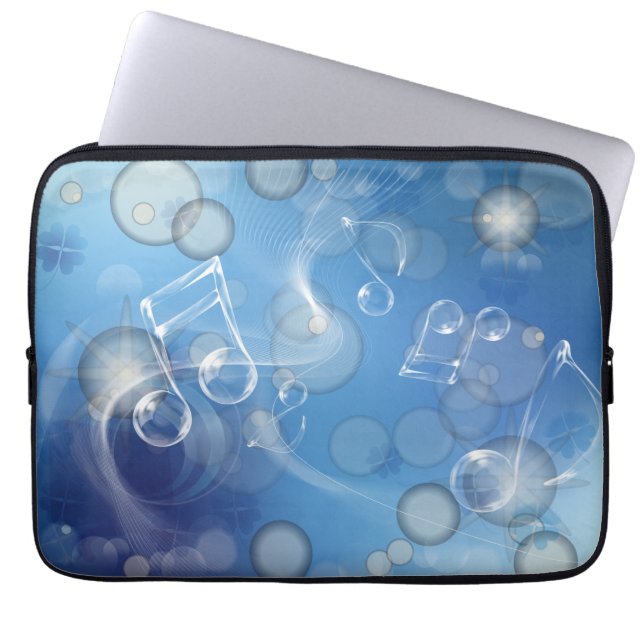 Fantasy Glass Musiknoten Laptopschutzhülle (Vorderseite)