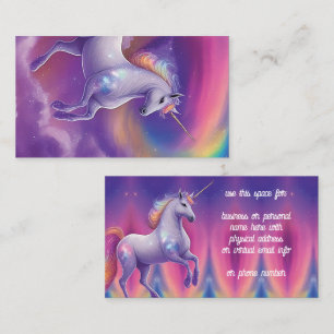 Fantasy-Glitter-Regenbogen-Einhorn-Kosmisches Wolk Visitenkarte