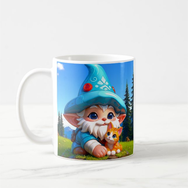Fantasy Gnome Cat  Kaffeetasse (Links)