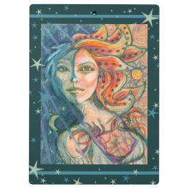 Fantasy Goddess Clipboard mit Mond und Sun Klemmbrett