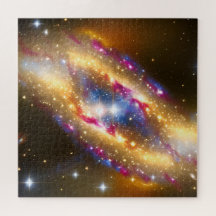 Fantasy Gold Blue and Pink Fun Nebula Image