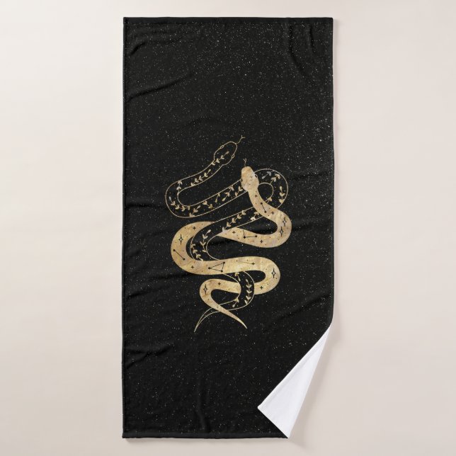 Fantasy Gold und Black Mysnakes Badehandtuch Badhandtuch Set (Badehandtuch)