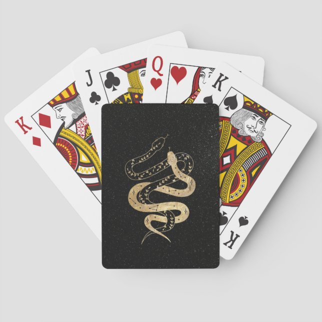 Fantasy Gold und Black Mystical Schlangen Spielkarten (Rückseite)