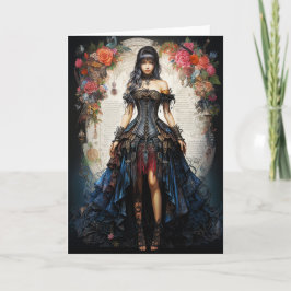 Fantasy Gothic Girl Grußkarte Dankeskarte