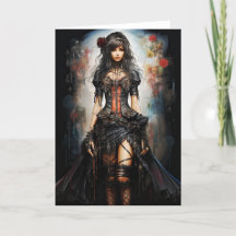 Fantasy Gothic Girl Grußkarte