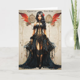 Fantasy Gothic Girl Grußkarte Dankeskarte