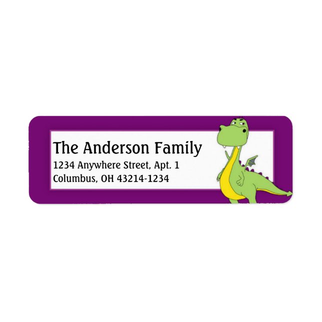 Fantasy Green Dragon Rücksendeadressen-Aufkleber d (Vorne)