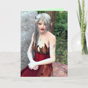 Fantasy-Grußkarte für die Waldlandprinzessin Karte