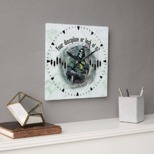 Fantasy-Handelsdesign   Sensenmann    Motivation Quadratische Wanduhr