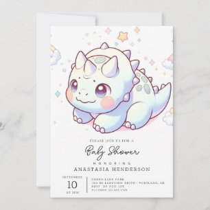 Fantasy Happy Dinosaur Baby Dusche Einladung