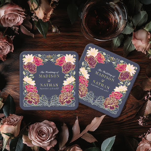 Fantasy-Hochzeit im verzauberten Blumengarten Rechteckiger Pappuntersetzer