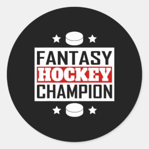 Fantasy-Hockey-Champion im Retro-Stil  Runder Aufkleber
