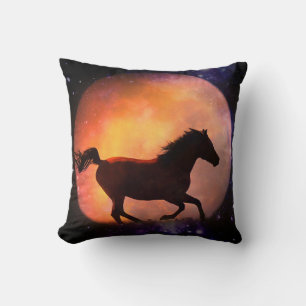 Fantasy Horse and Moon Decke Kissen