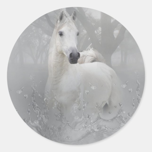 Fantasy Horse Runder Aufkleber (Vorderseite)