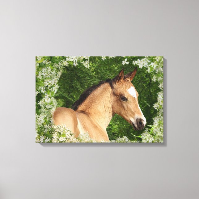 Fantasy Horses: Blume Leinwanddruck (Vorderseite)