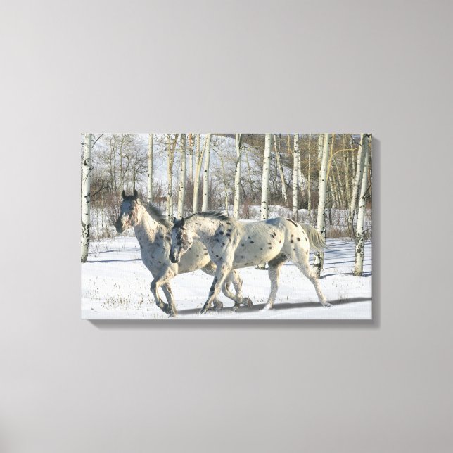 Fantasy Horses: Winter Wunderland Leinwanddruck (Vorderseite)