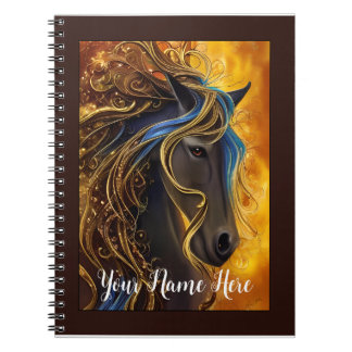 Fantasy Horst in Black & Gold, bearbeitbares Noteb Notizblock