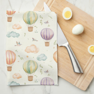 Fantasy Hot Air Ballon Muster Watercolor Design Geschirrtuch