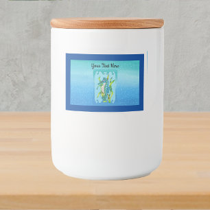 Fantasy Hübsch Aqua Blue Sea Dragon Seaweed Bubble Lebensmitteletikett