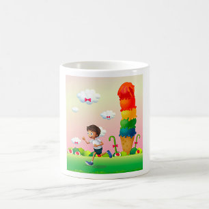 Fantasy Ice Cream Cone mit Happy Running Boy Kaffeetasse