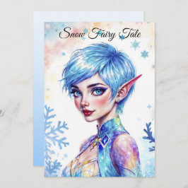 Fantasy ice elf Winter magische Schneeflocke Kunst Einladung