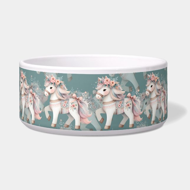 Fantasy Illustration von Floral Pastel Horse Napf (Vorderseite)