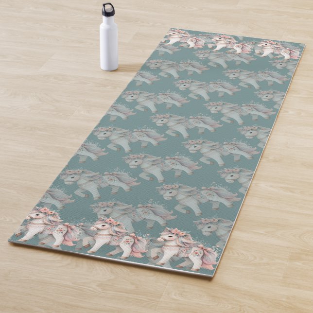 Fantasy Illustration von Floral Pastel Horse Yogamatte (Beispiel)