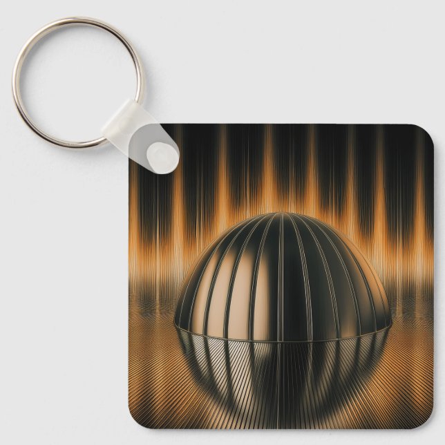 Fantasy Image Bronze Halfdome On Reflected Surface Schlüsselanhänger (Vorderseite)