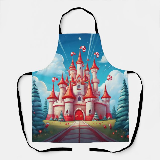 Fantasy Image Of A Candy Cane Castle Schürze (Vorderseite)