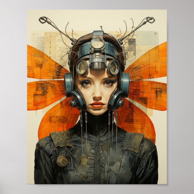 Fantasy Insect-Frau Poster (Vorne)