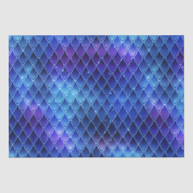 Fantasy Iridescent Dragon Blue Purple Scales Seidenpapier (Vorderseite)