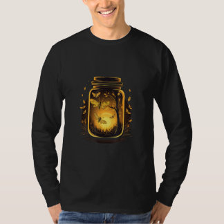 Fantasy Jar with glowing Insects for dreaming summ T-Shirt