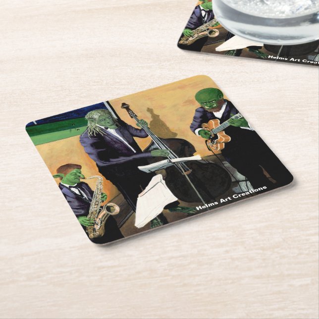 Fantasy Jazz Blues Musicians Art Paper Untersetzer (angewinkelt)