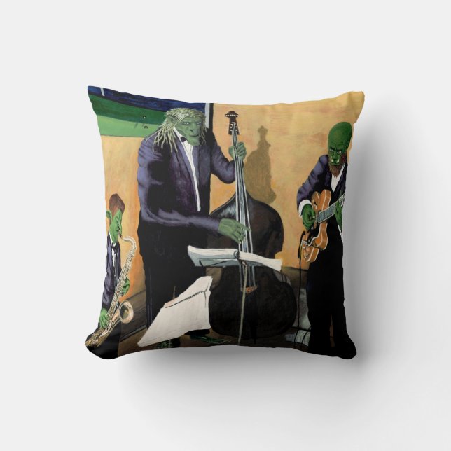 Fantasy Jazz Blues Musicians Art Theke Kissen (Vorderseite)