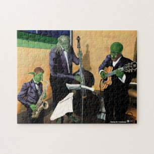 Fantasy Jazz Musicians Art Medium Jigsaw Puzzle