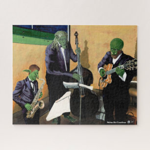 Fantasy Jazz Musiker Art Large Jigsaw Puzzle