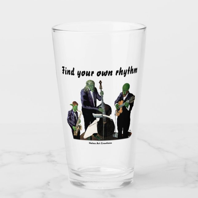 Fantasy Jazz Musiker Musik und Musik Drinks Glas (Vorderseite)