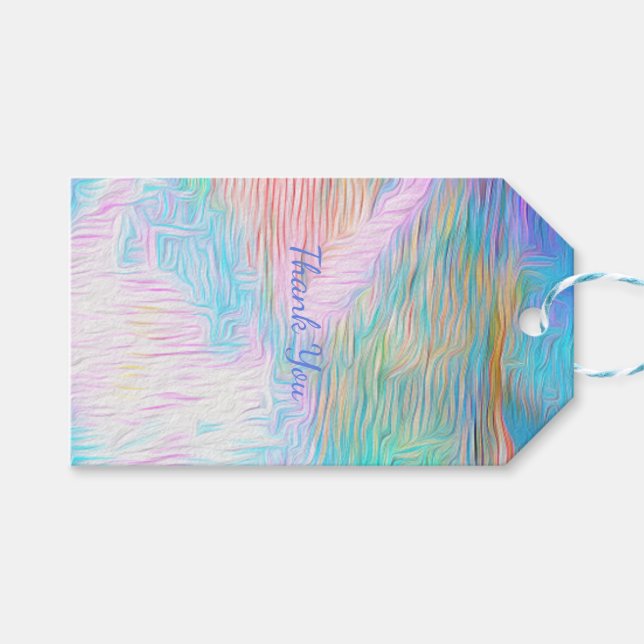 Fantasy Joyful Thanks – Romantische abstrakte Eleg Geschenkanhänger (Vorderseite (Horizontal))