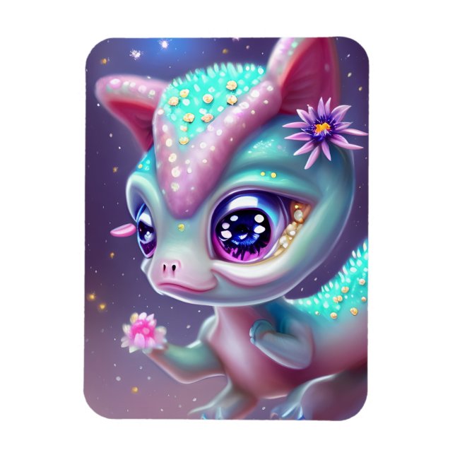 Fantasy Kawaii niedlich und bezaubernd Baby Dinosa Magnet (Vertikal)