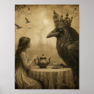 Fantasy Kind und eine königliche Raben-Teeparty Poster
