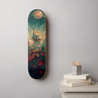 Fantasy kosmic Roboter Art Skateboard
