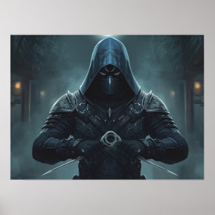 Fantasy-Kunst: „Der Flüsterer der arkanen Schatten Poster