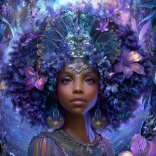 Fantasy-Kunst Schwarze Mädchen Schwarze Königin Gö Poster